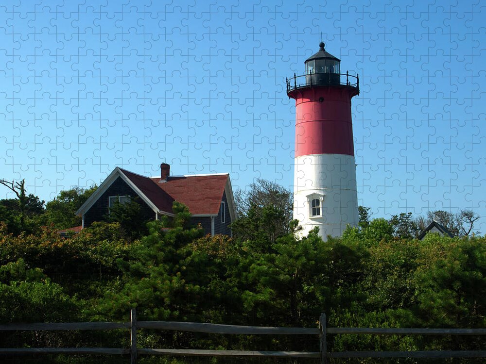 Cape Cod Jigsaw Puzzle featuring the photograph Cape Cod Nauset Lighthouse Daytime by Flinn Hackett