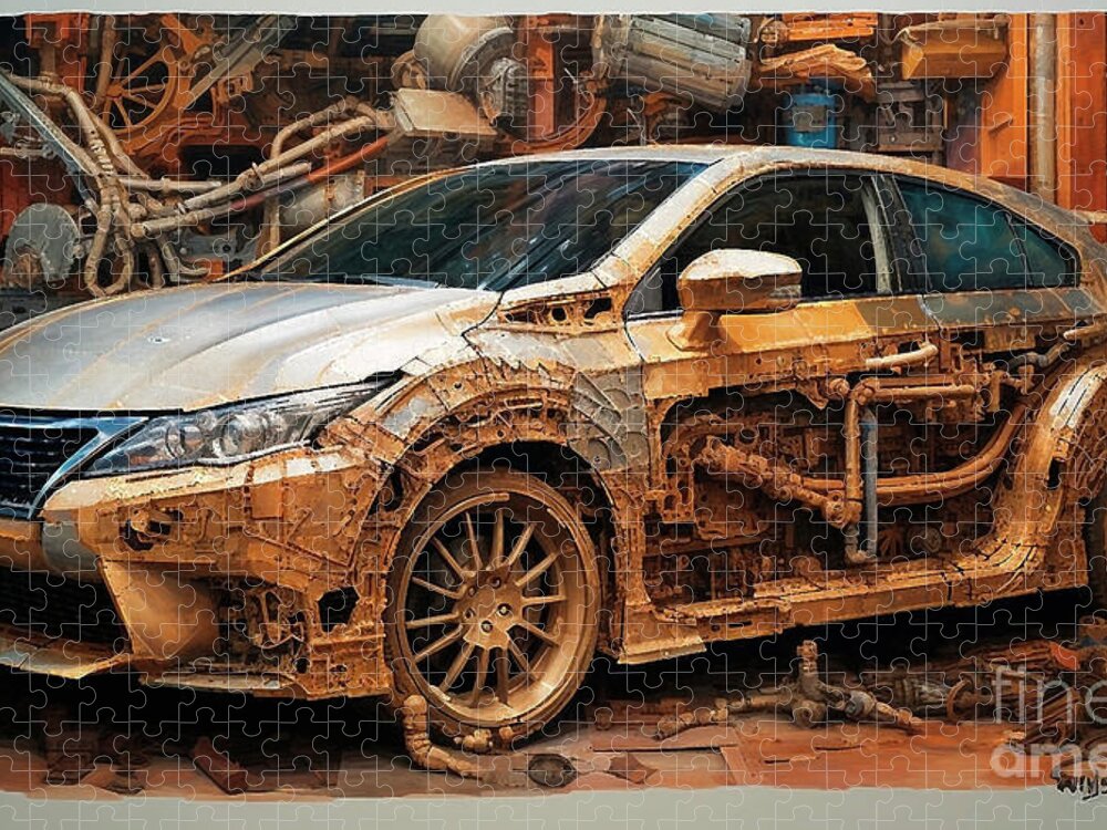 Lexus Jigsaw Puzzle featuring the drawing Car 2417 Lexus CT by Clark Leffler