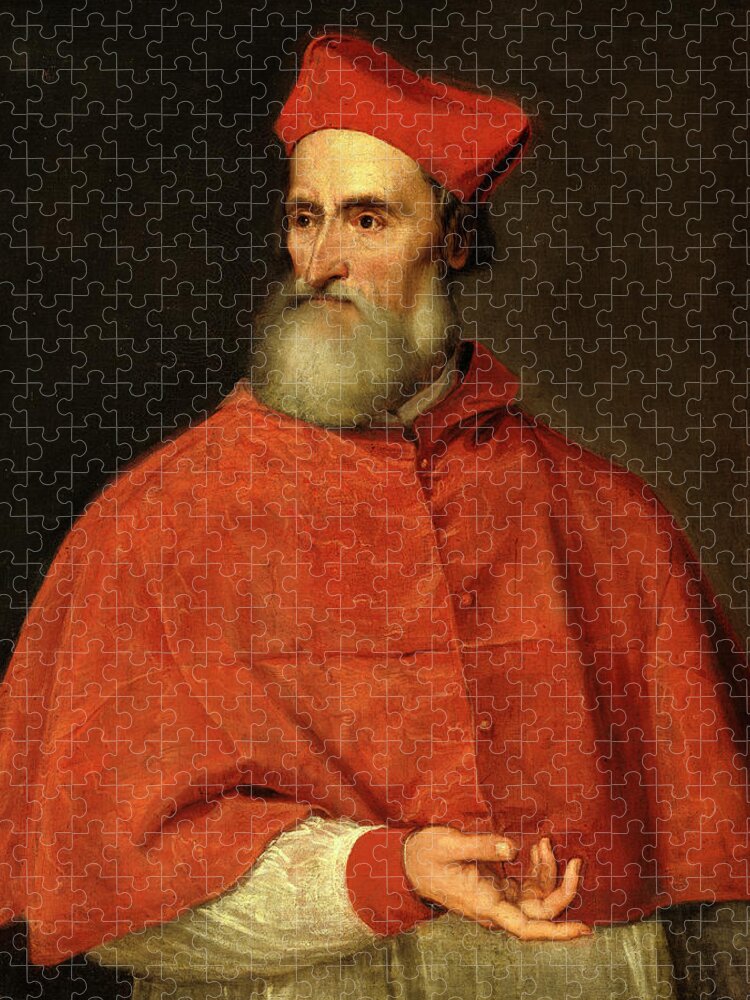 Titian Jigsaw Puzzle featuring the painting Cardinal Pietro Bembo, 1539 by Titian