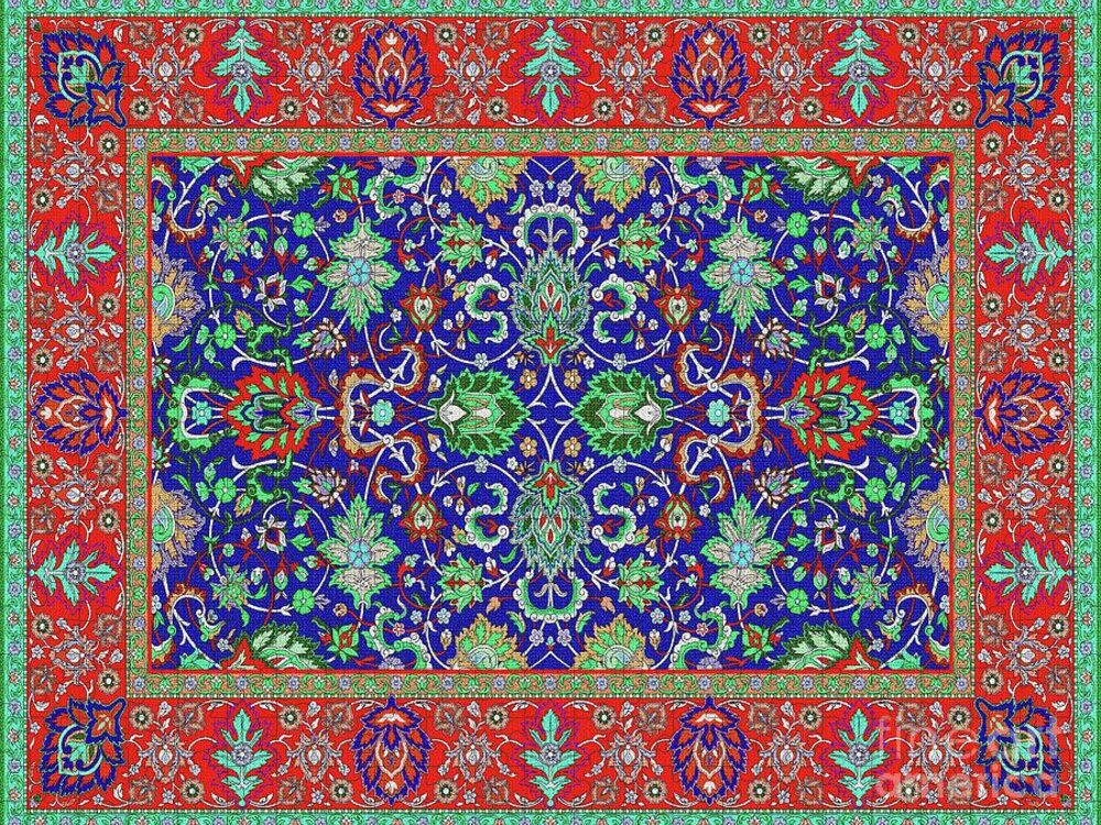 Carpet Jigsaw Puzzle featuring the digital art Carpet -8 by Mehran Akhzari