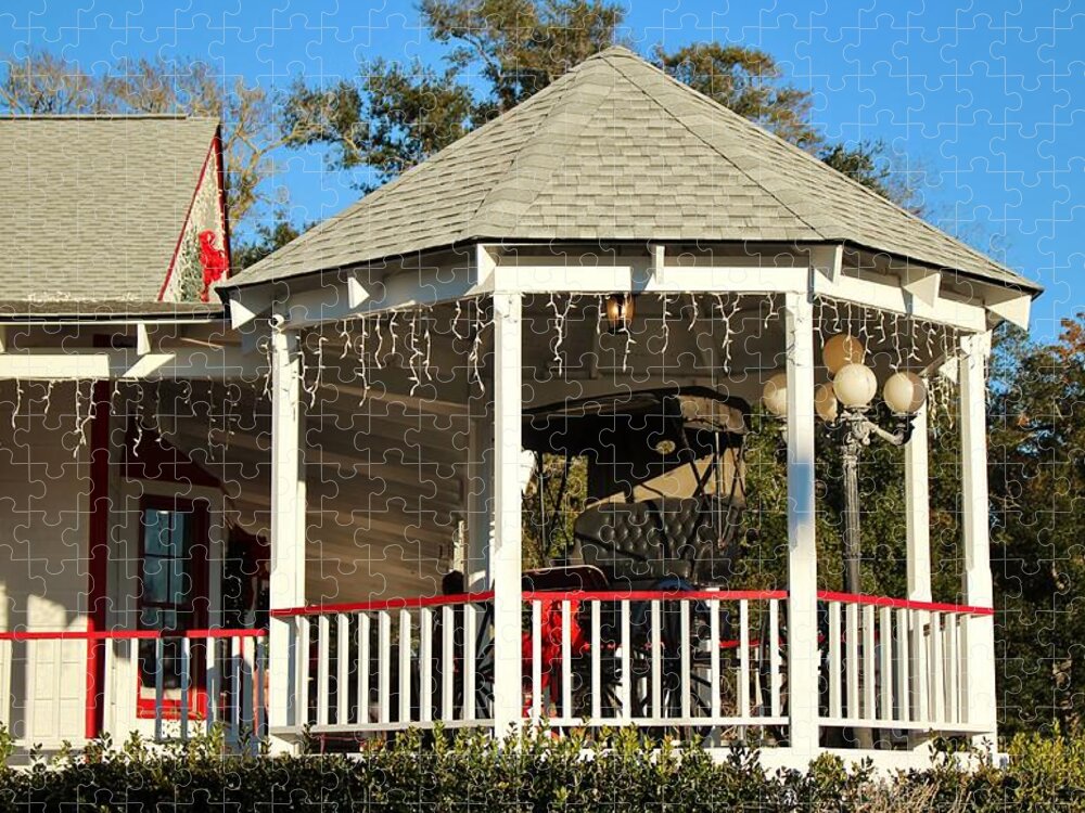 Carriage Jigsaw Puzzle featuring the photograph Carriage In The Gazebo by Cynthia Guinn