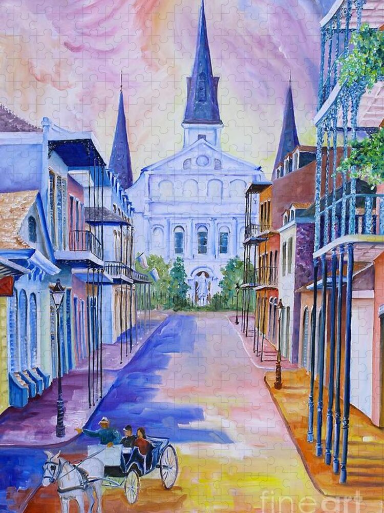 New Orleans Jigsaw Puzzle featuring the painting Carriage on Orleans Street by Diane Millsap