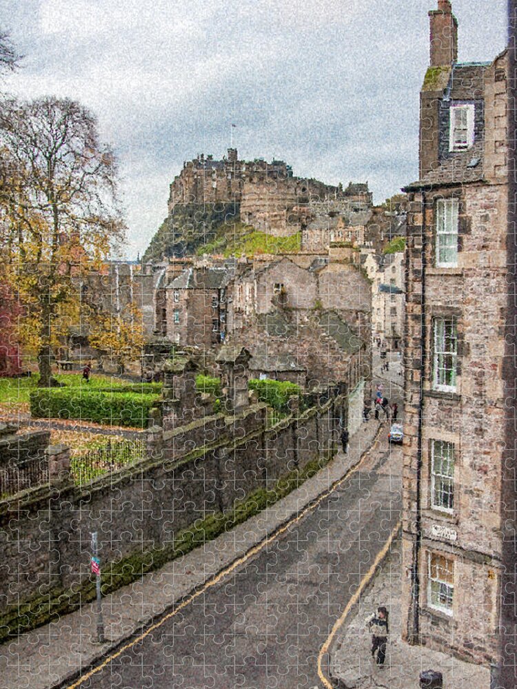 Castle Of Edinburgh Jigsaw Puzzle featuring the digital art Castle of Edinburgh by SnapHappy Photos