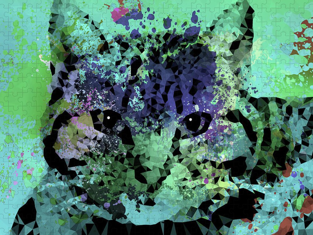 Cat Jigsaw Puzzle featuring the digital art Cat 655 by Lucie Dumas