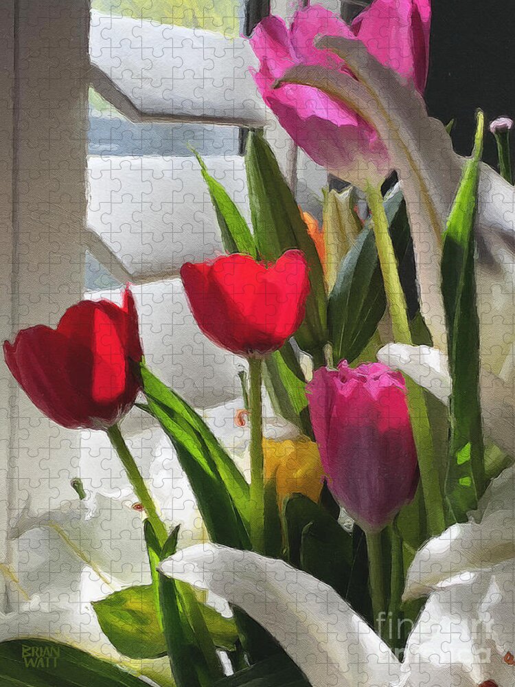 Tulips Jigsaw Puzzle featuring the photograph Catching the Morning Light by Brian Watt