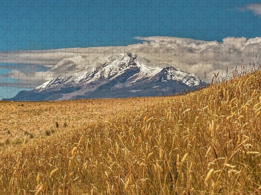 Andes Jigsaw Puzzle featuring the photograph Cayambe and Andes Paramo by Henri Leduc