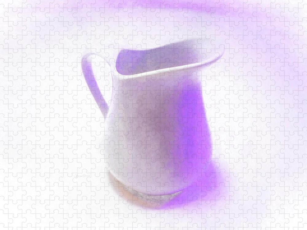 Ceramic Coffee Creamer Purple Jigsaw Puzzle featuring the photograph Ceramic Coffee Creamer Purple by Sharon Popek