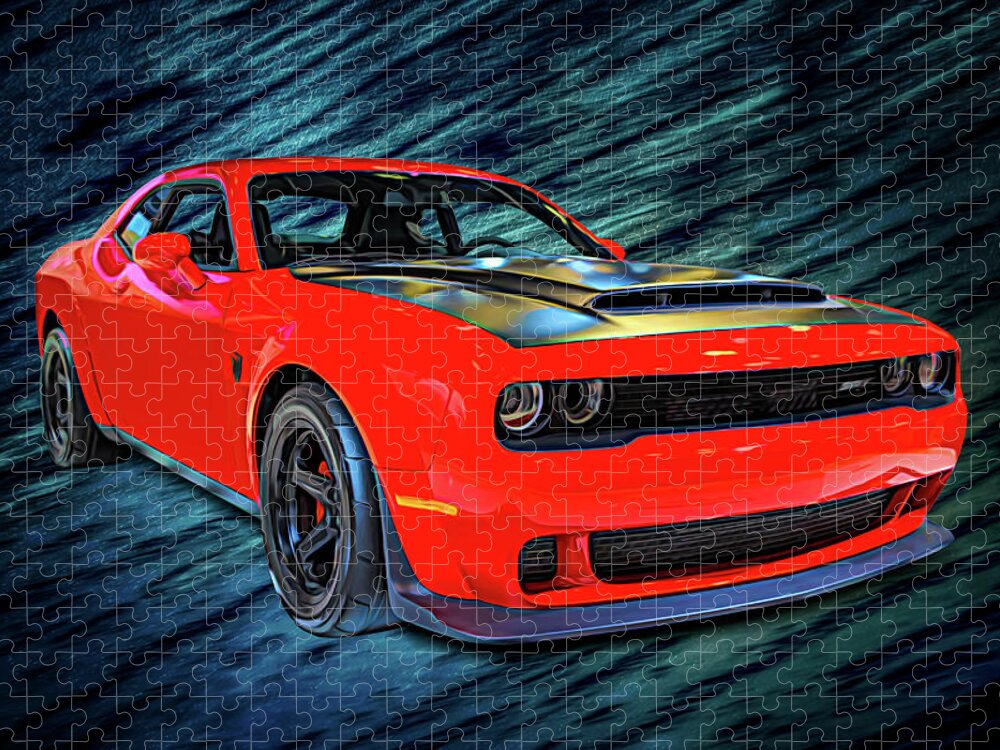 Srt Jigsaw Puzzle featuring the digital art Challenger by Rick Deacon