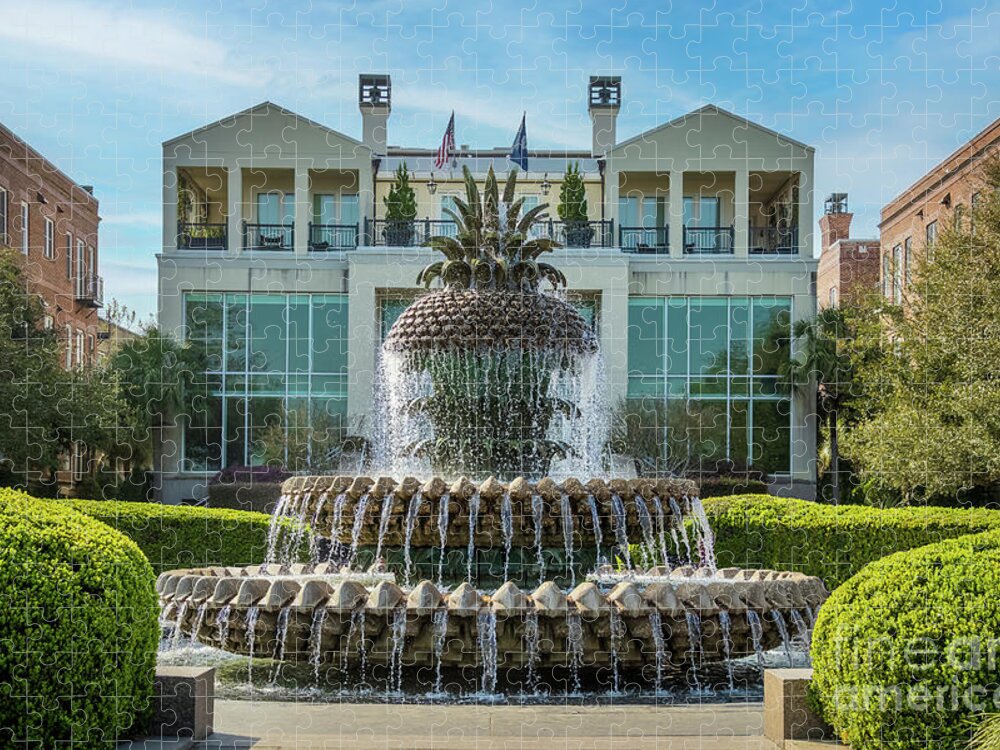 Charleston Jigsaw Puzzle featuring the photograph Charleston Pineapple Fountain by Sturgeon Photography