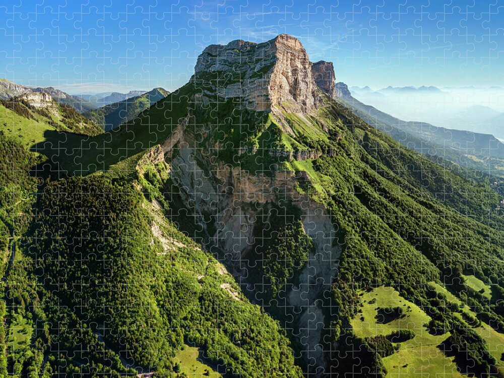 Chartreuse Jigsaw Puzzle featuring the photograph Chartreuse - the Dent de Crolles mountain by Olivier Parent