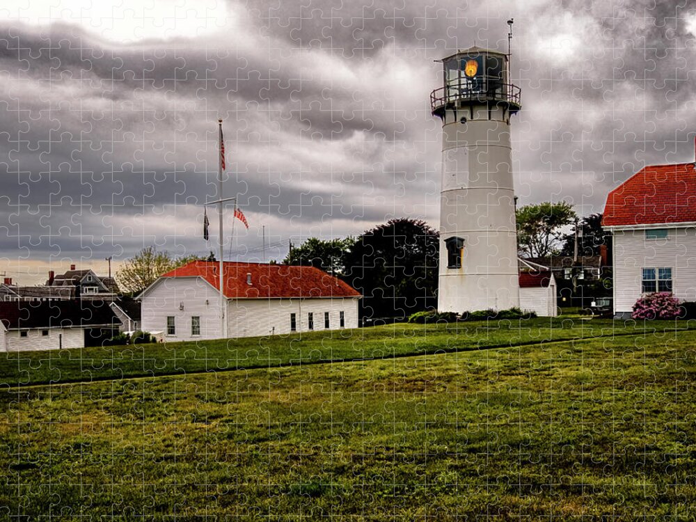 Orange Massachusetts Jigsaw Puzzle featuring the photograph Chatham Coast Guard Station by Tom Singleton