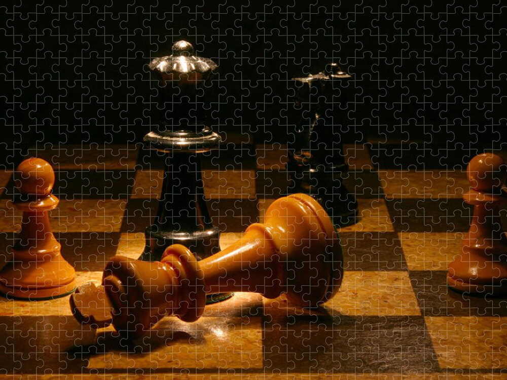 Chess Jigsaw Puzzle featuring the digital art Checkmate by Brad Barton