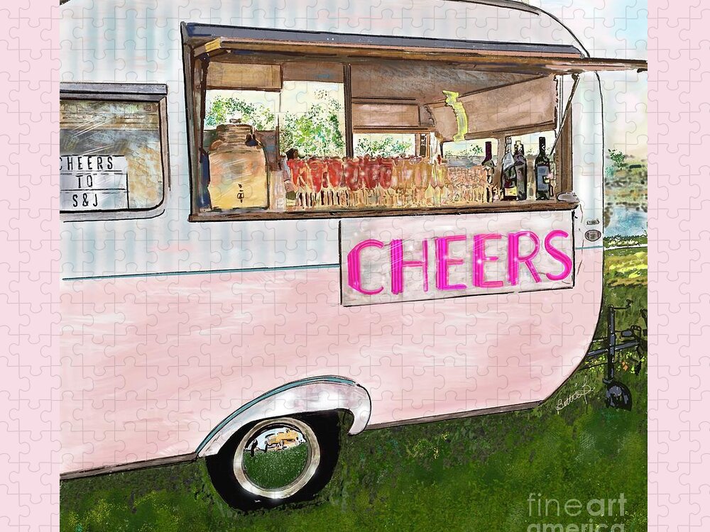 Cheers Jigsaw Puzzle featuring the painting Cheers Camper by Beth Saffer