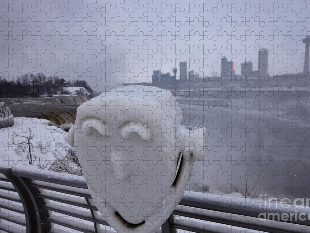 Tower Viewer Jigsaw Puzzle featuring the photograph Cheery Face of the WNY Blizzard of 2022 by Tony Lee
