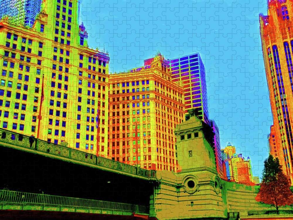 Chicago Jigsaw Puzzle featuring the photograph Chicago 20 Michigan Ave. Bridge by CHAZ Daugherty