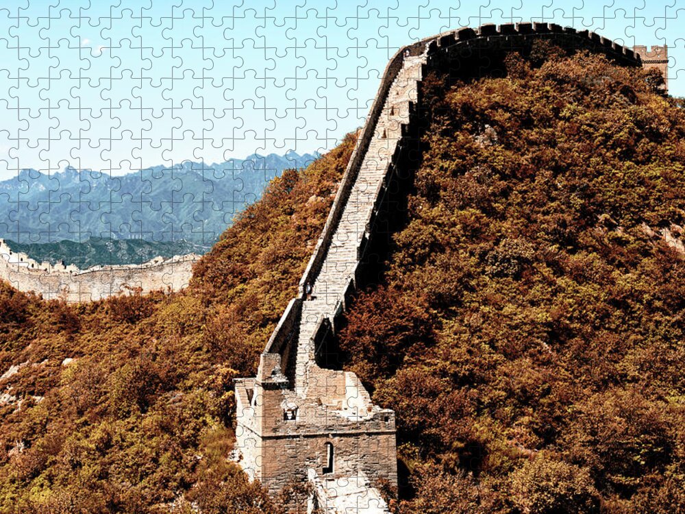 Asia Jigsaw Puzzle featuring the photograph China 10 MKm2 Collection - Great Wall of China in Autumn by Philippe HUGONNARD