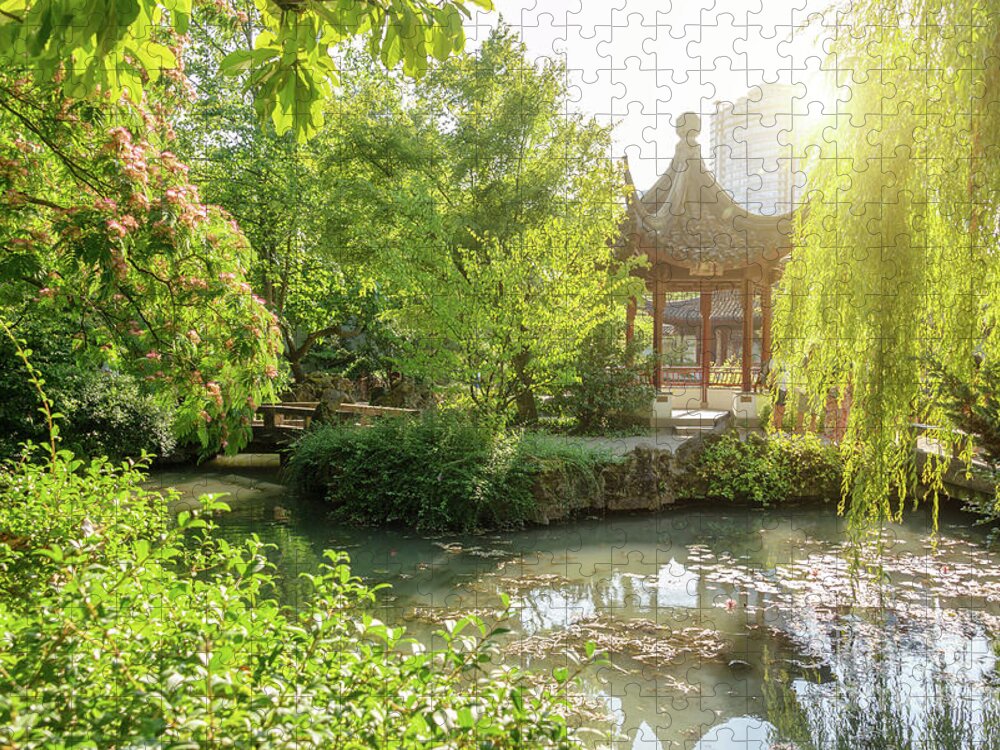Vancouver Jigsaw Puzzle featuring the photograph Chinese garden in Vancouver by Delphimages Photo Creations