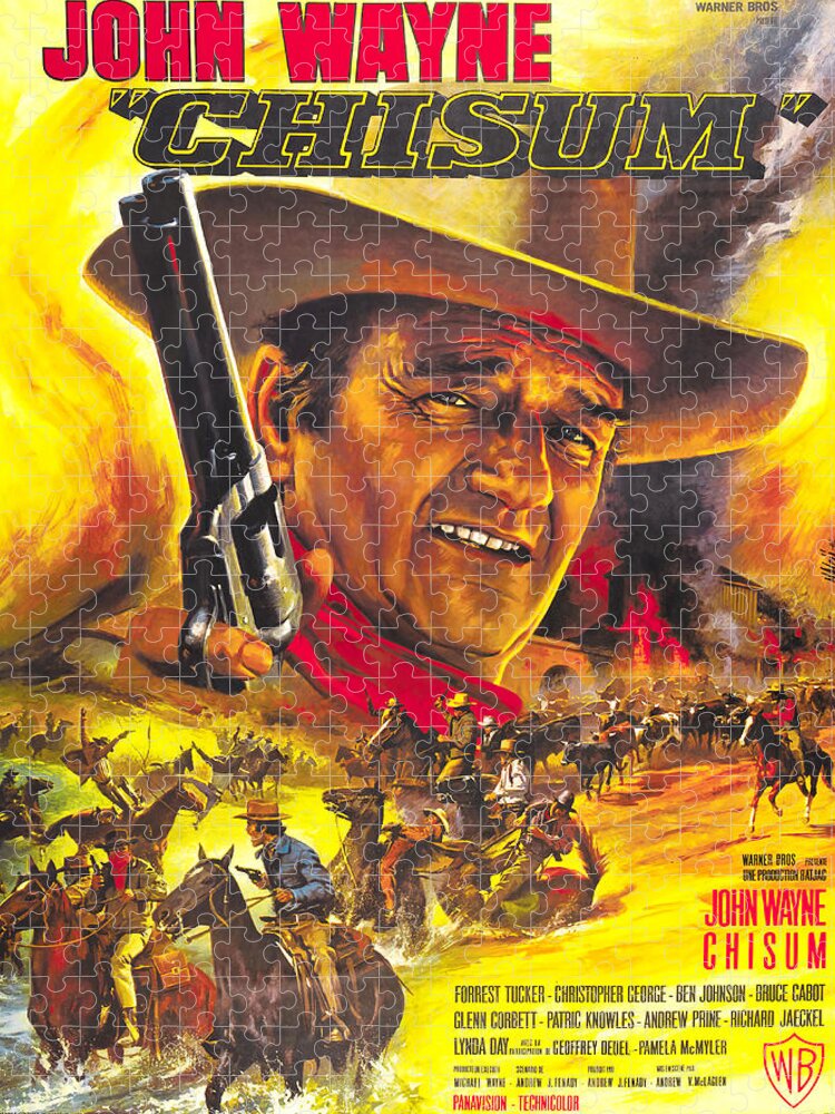 Synopsis Jigsaw Puzzle featuring the mixed media ''Chisum'', 1970 - art by Jean Mascii by Movie World Posters