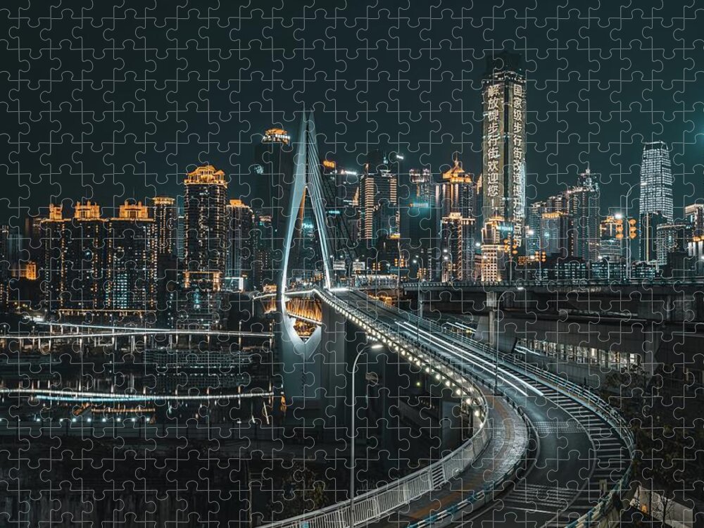 Chongqing Forest-Chongqing Night Friends city buildings during night time - Chongqing, China Jigsaw Puzzle by Julien - Pixels