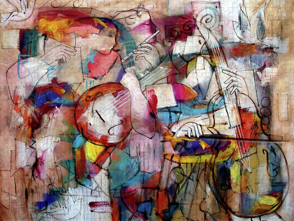 Figurative Jigsaw Puzzle featuring the painting Chorus For Creation by Jim Stallings