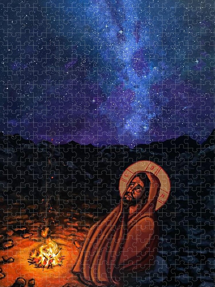  Jigsaw Puzzle featuring the painting Christ in the Wilderness by Kelly Latimore