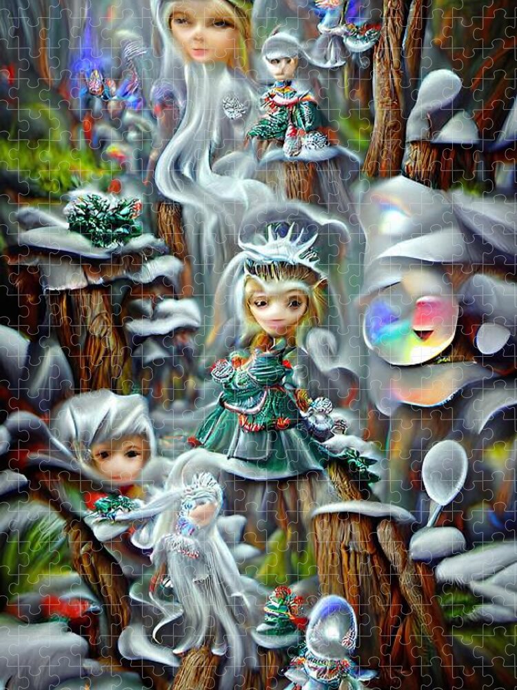 Christmas Coven Jigsaw Puzzle featuring the digital art Christmas Coven by Skip Hunt