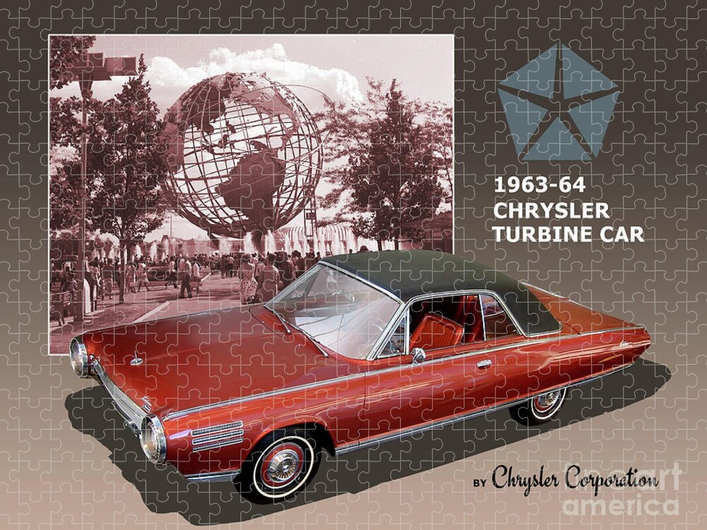 Chrysler Jigsaw Puzzle featuring the photograph Chrysler Turbine Car Brochure Mock-Up by Ron Long