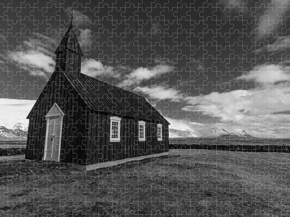 Isolated Jigsaw Puzzle featuring the photograph Church Iceland by Arthur Oleary