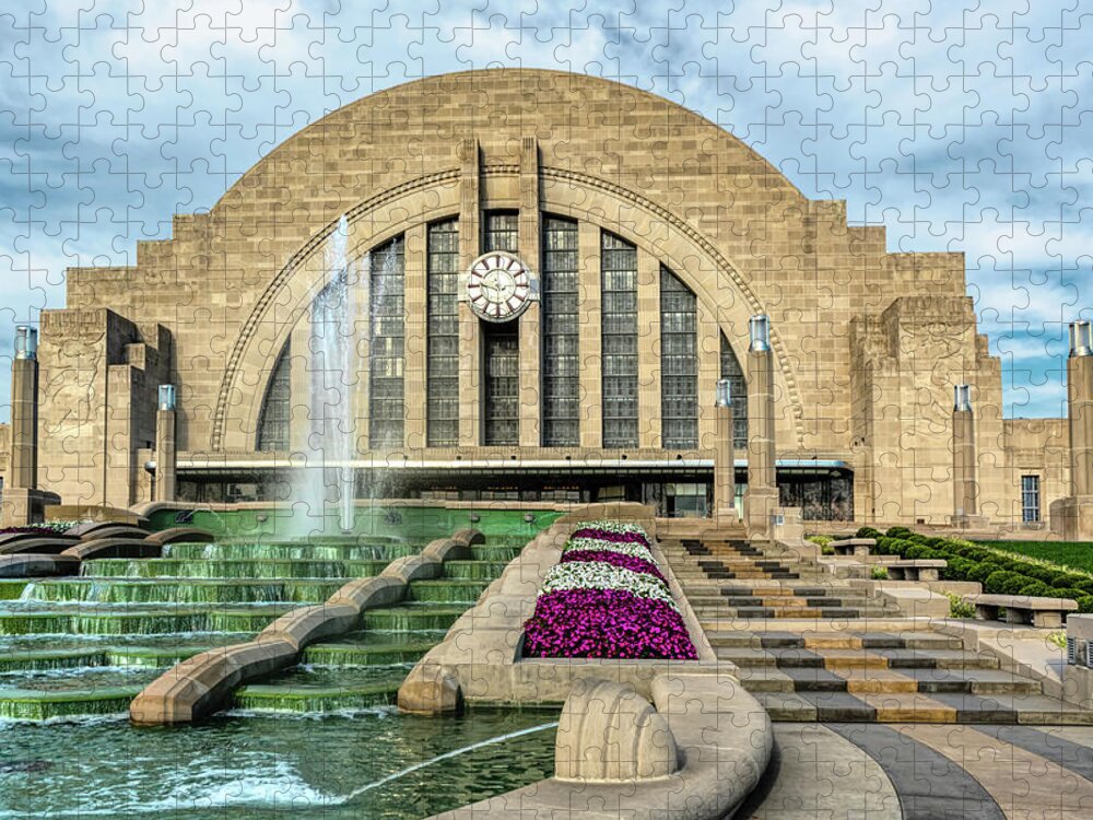 Cincinnati Union Terminal Station Jigsaw Puzzle featuring the photograph Cincinnati Union Terminal Station by Sharon Popek