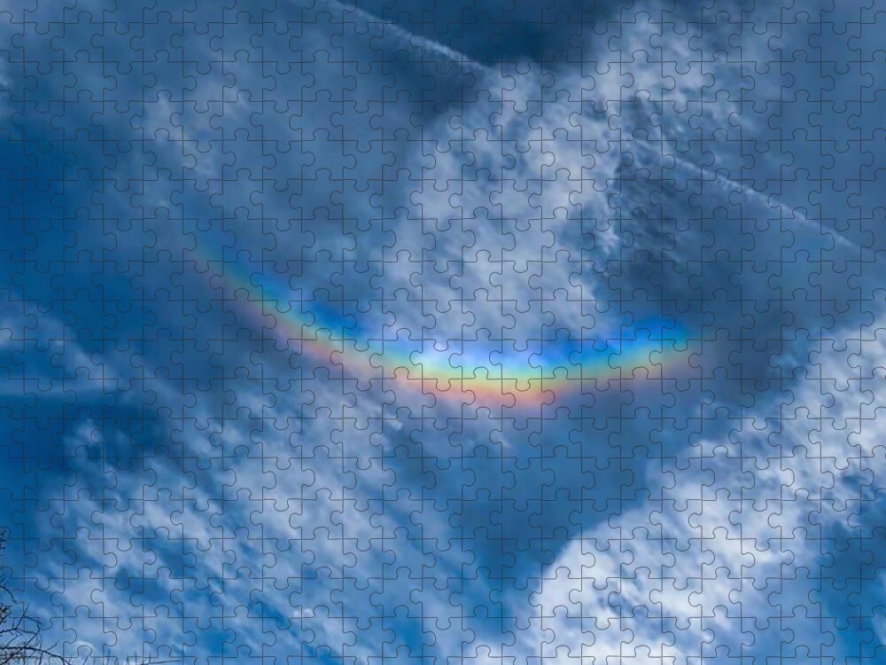Radiant Jigsaw Puzzle featuring the photograph Circumzenithal Arc and Contrail by Judy Kennedy