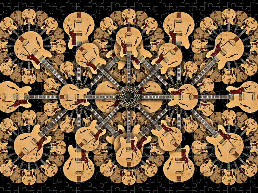 Abstract Guitars Jigsaw Puzzle featuring the photograph Classic Guitars Abstract 20 by Mike McGlothlen