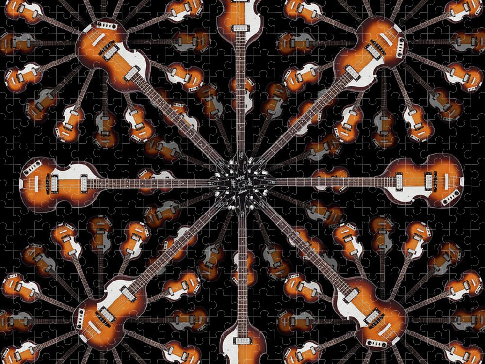 Abstract Guitars Jigsaw Puzzle featuring the photograph Classic Guitars Abstract 8 by Mike McGlothlen