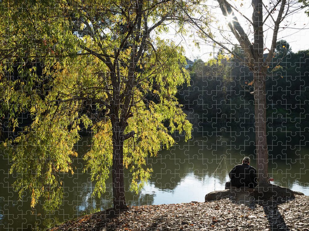 Lake Don Castro Jigsaw Puzzle featuring the photograph Clearing the Mind by Laurie Search