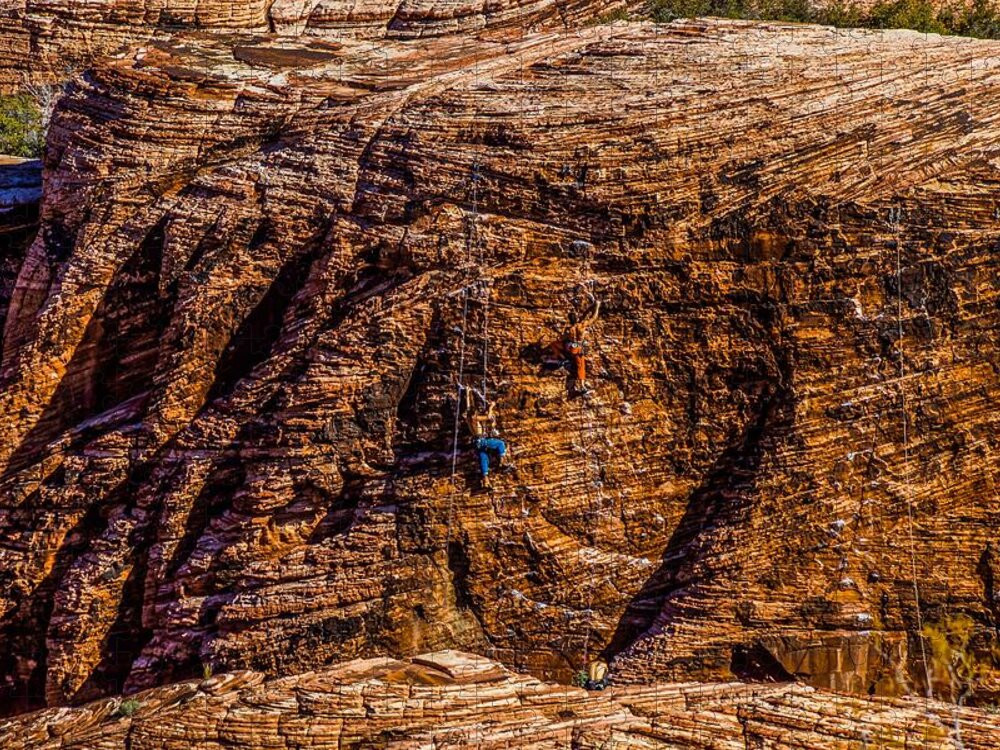  Jigsaw Puzzle featuring the photograph Climbing Dudes by Rodney Lee Williams