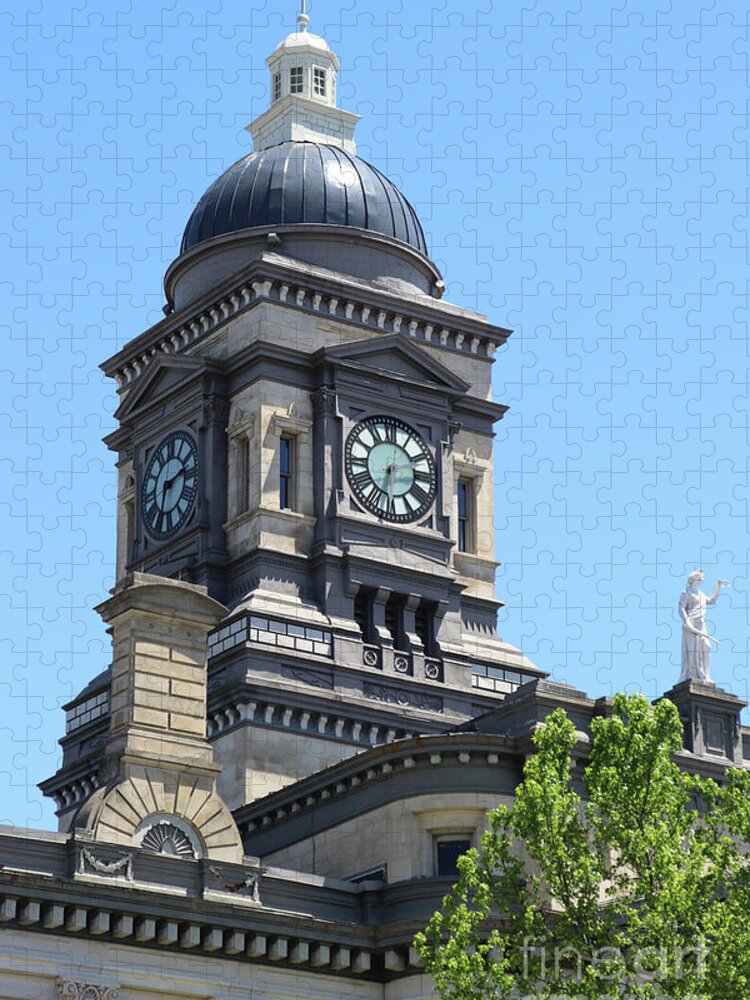 Clinton Jigsaw Puzzle featuring the photograph Clinton County Courthouse in Frankfort Indiana 7465 by Jack Schultz