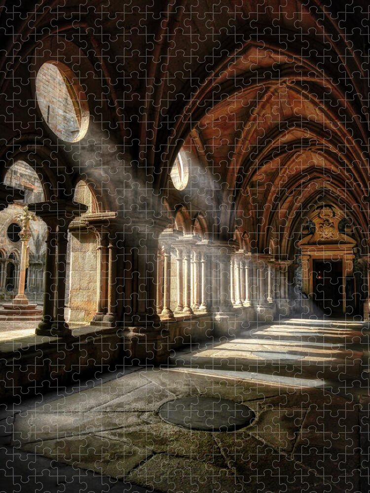 Cloister Jigsaw Puzzle featuring the photograph Cloister of the Porto Cathedral by Micah Offman