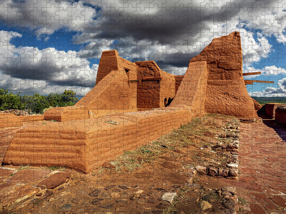Pecos Jigsaw Puzzle featuring the photograph Close View Of The Pecos Church Ruin by Endre Balogh