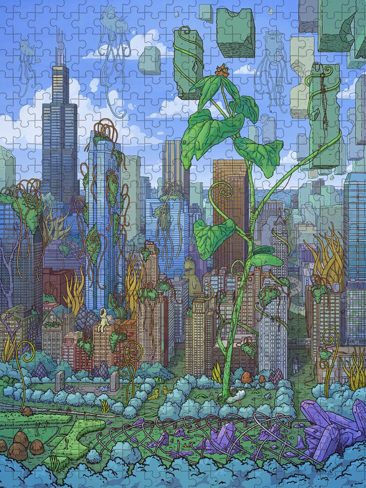 Fantasy Jigsaw Puzzle featuring the digital art Cloud Gate by EvanArt - Evan Miller