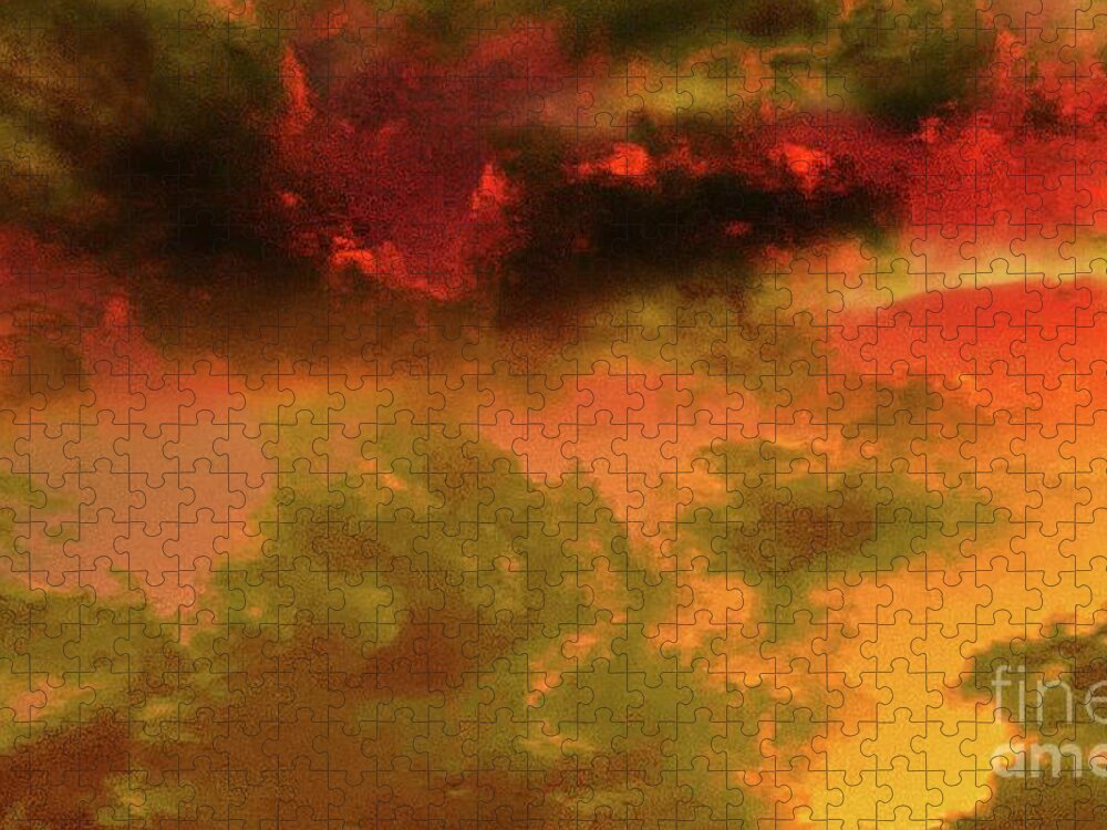 Clouds Jigsaw Puzzle featuring the digital art Cloud Turmoil by Glenn Hernandez