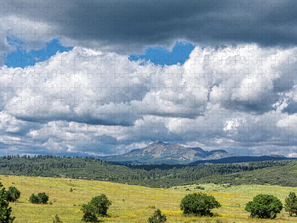 Chama Jigsaw Puzzle featuring the photograph Clouds Build Over Landscape of Chama New Mexico by Debra Martz