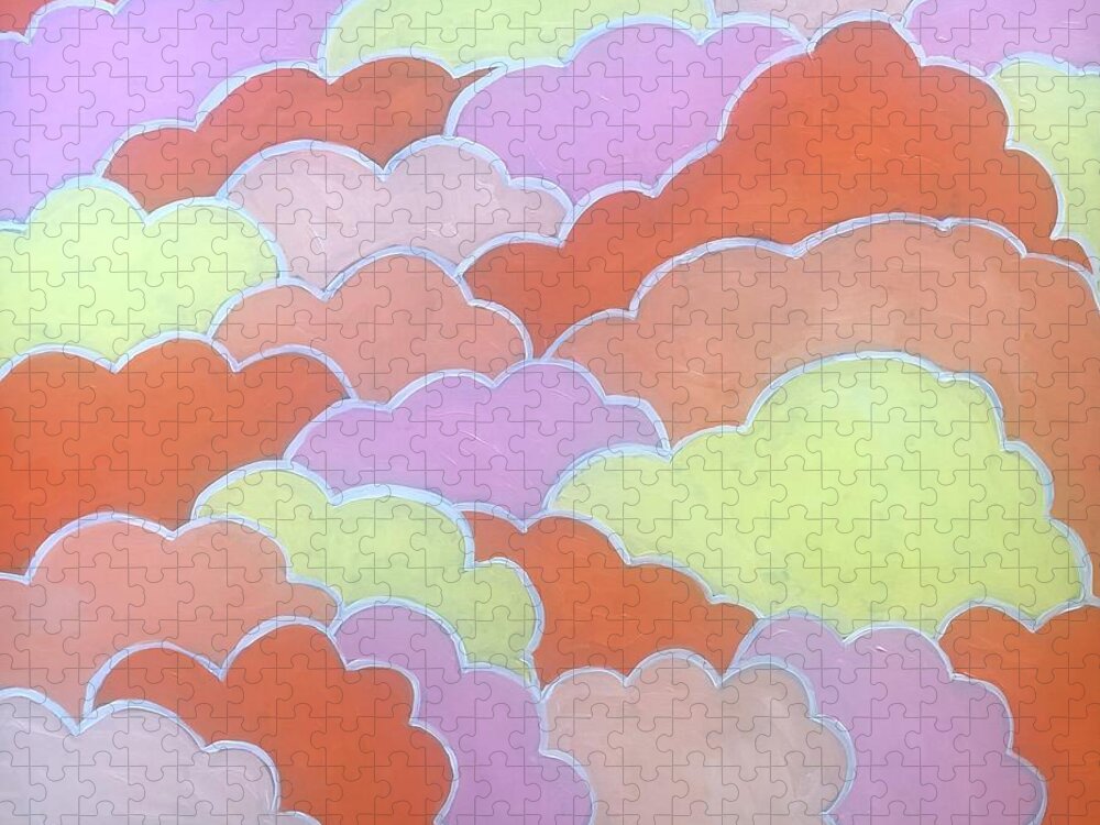  Jigsaw Puzzle featuring the painting Clouds by Jam Art