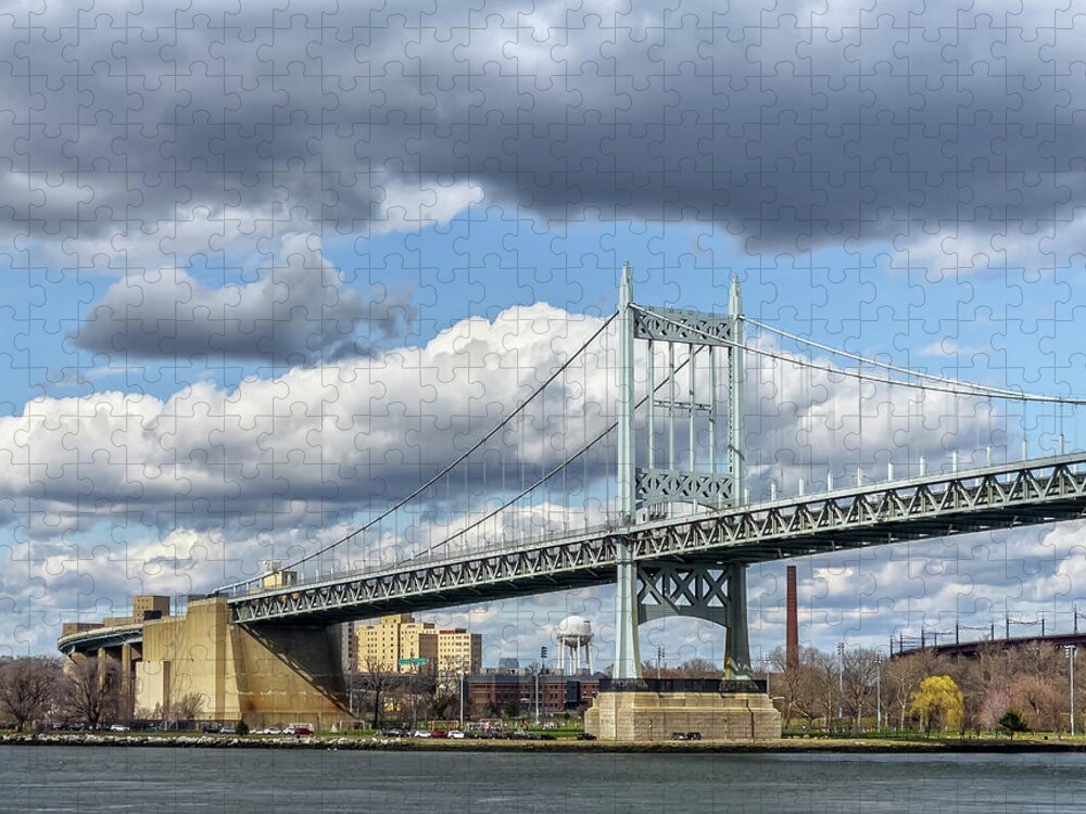Astoria Park Jigsaw Puzzle featuring the photograph Cloudscape Over Triboro Bridge by Cate Franklyn