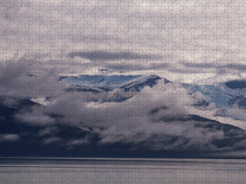 Alaska Jigsaw Puzzle featuring the photograph Cloudy Fog Mountain Lunch by Ed Williams