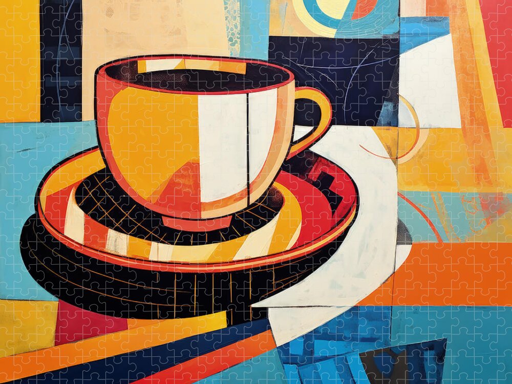 Coffee Jigsaw Puzzle featuring the painting Coffee Artistry by Lourry Legarde