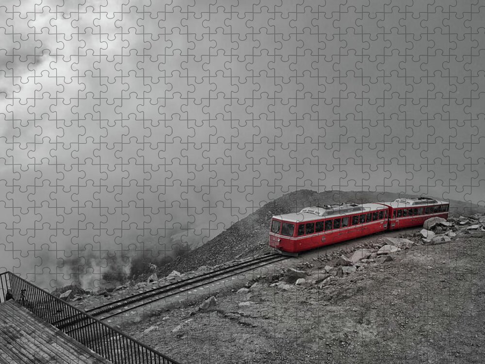  Jigsaw Puzzle featuring the photograph Cog railway, Pikes Peak by Doug Wittrock