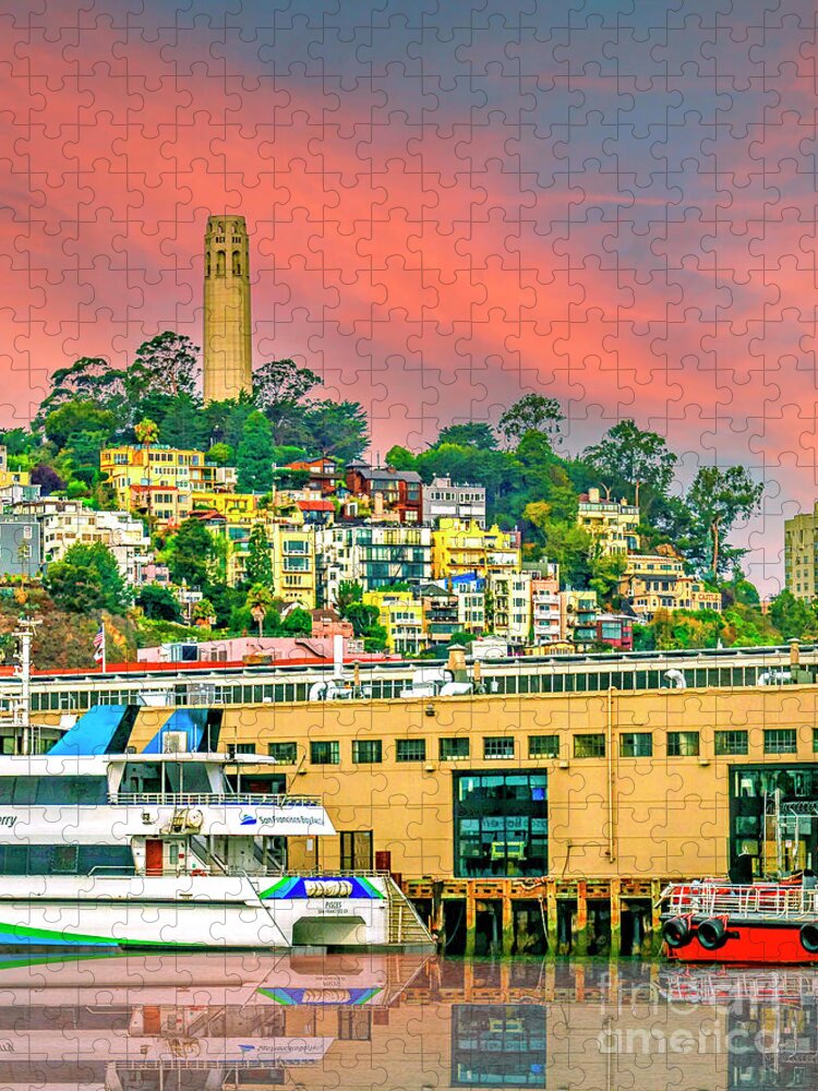 Coit Tower Jigsaw Puzzle featuring the photograph Coit Tower Telegraph Hill by David Zanzinger