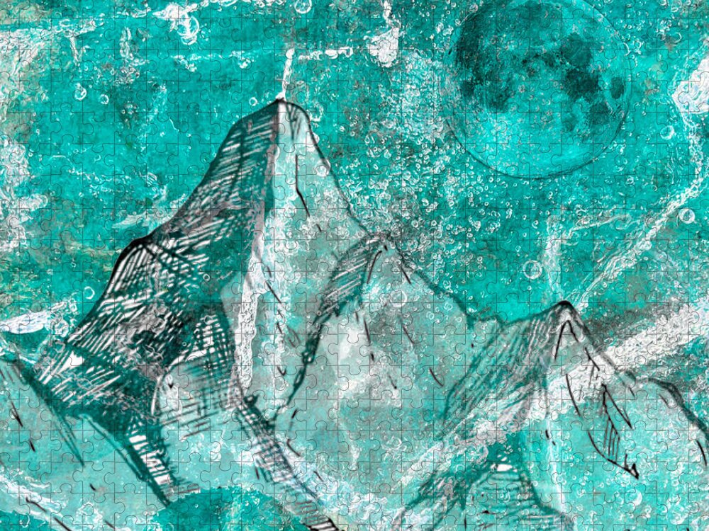 Mountains Jigsaw Puzzle featuring the digital art Cold Reality by JP McKim