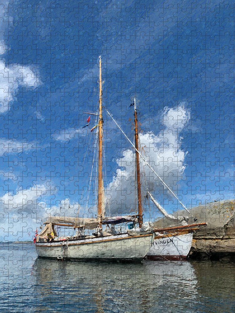 Ship Jigsaw Puzzle featuring the digital art Colin Archers by Geir Rosset