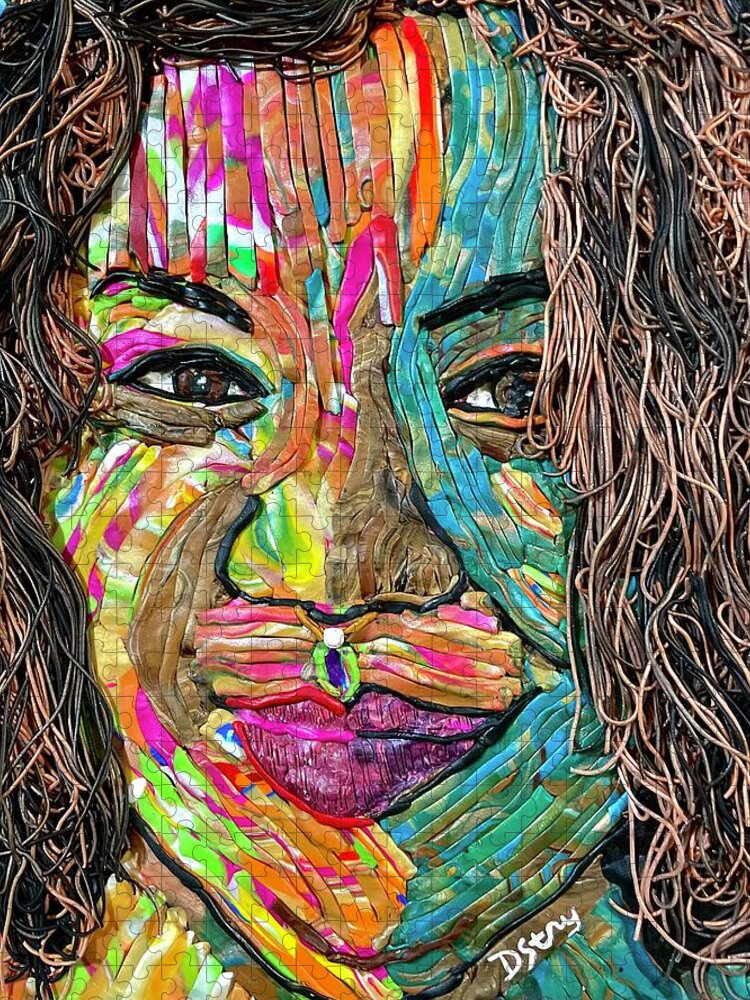 Portrait Jigsaw Puzzle featuring the mixed media Color Flows Through Me by Deborah Stanley