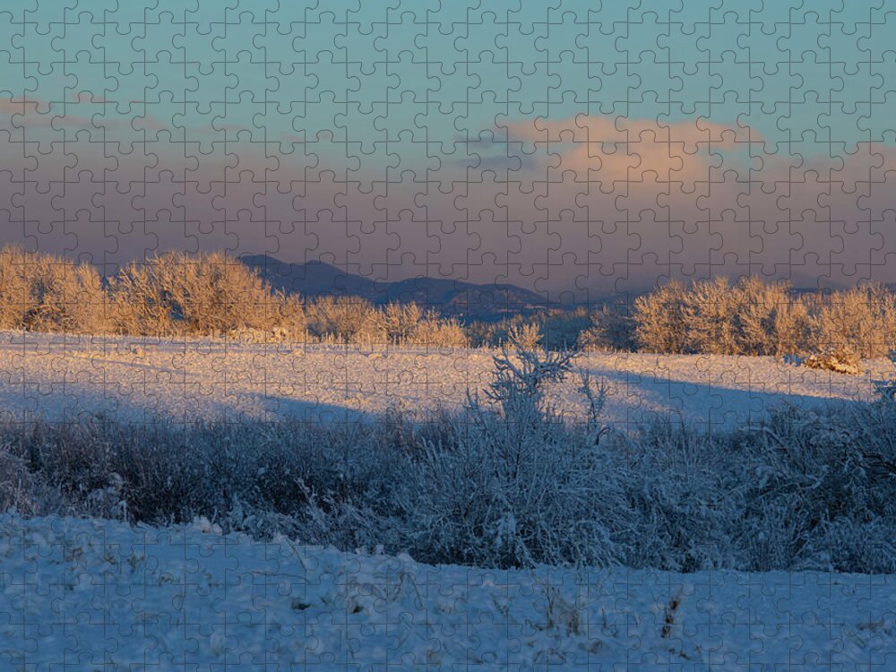 Colorado Jigsaw Puzzle featuring the photograph Colorado Sunrise with Foothills by Cascade Colors